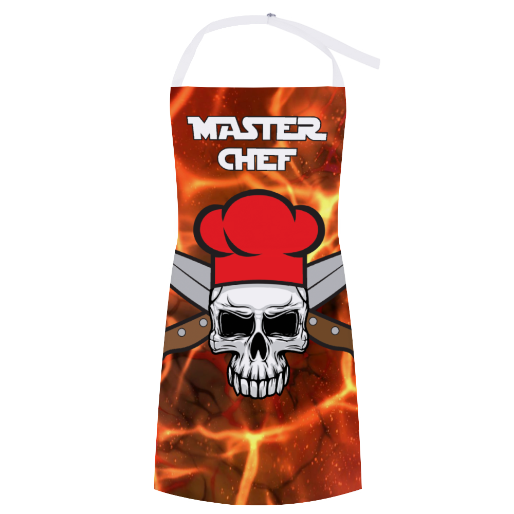 Master Chef Skull Apron - Red