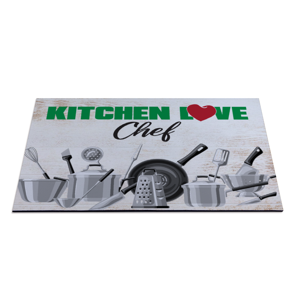 Kitchen Love Chef Rubber Floor Mat