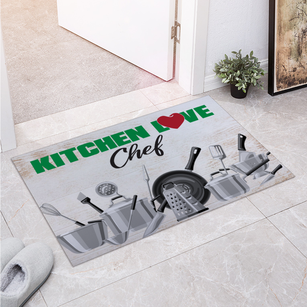 Kitchen Love Chef Rubber Floor Mat