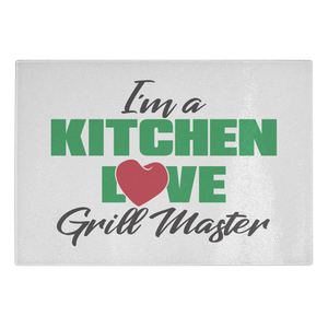 I'm a Kitchen Love Grill Master Glass Cutting Board