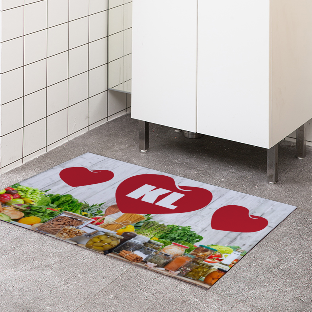 Kitchen Love Hearts Rubber Floor Mat