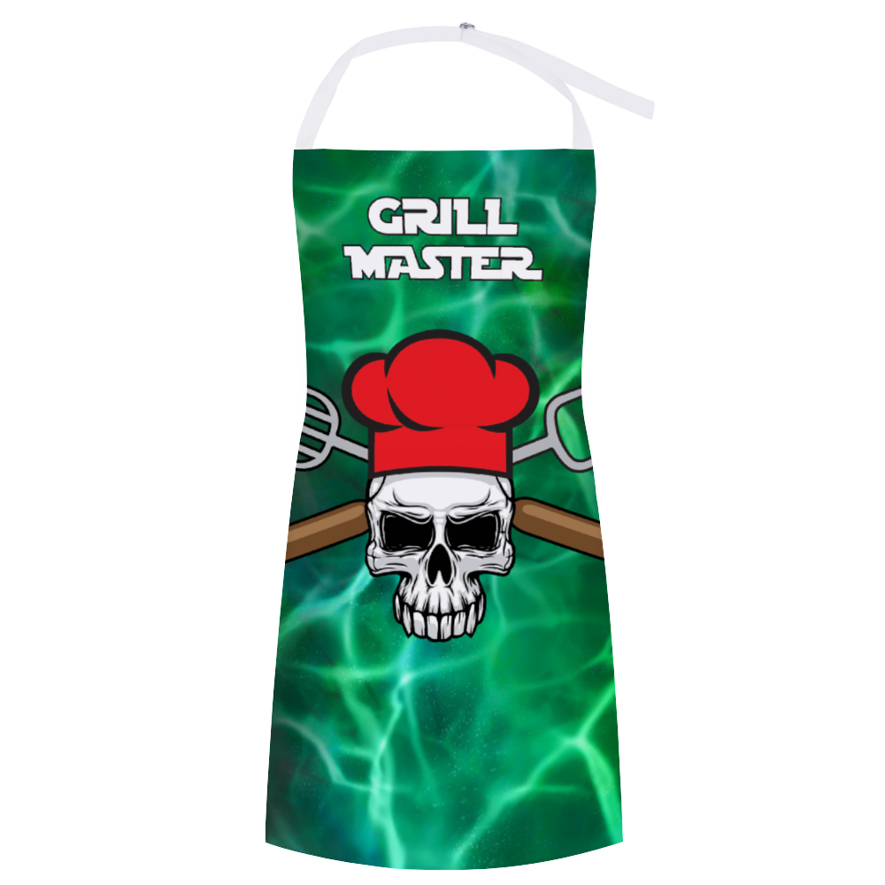 Grill Master Skull Apron - Green