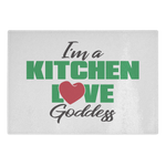 I'm a Kitchen Love Goddess Glass Cutting Board