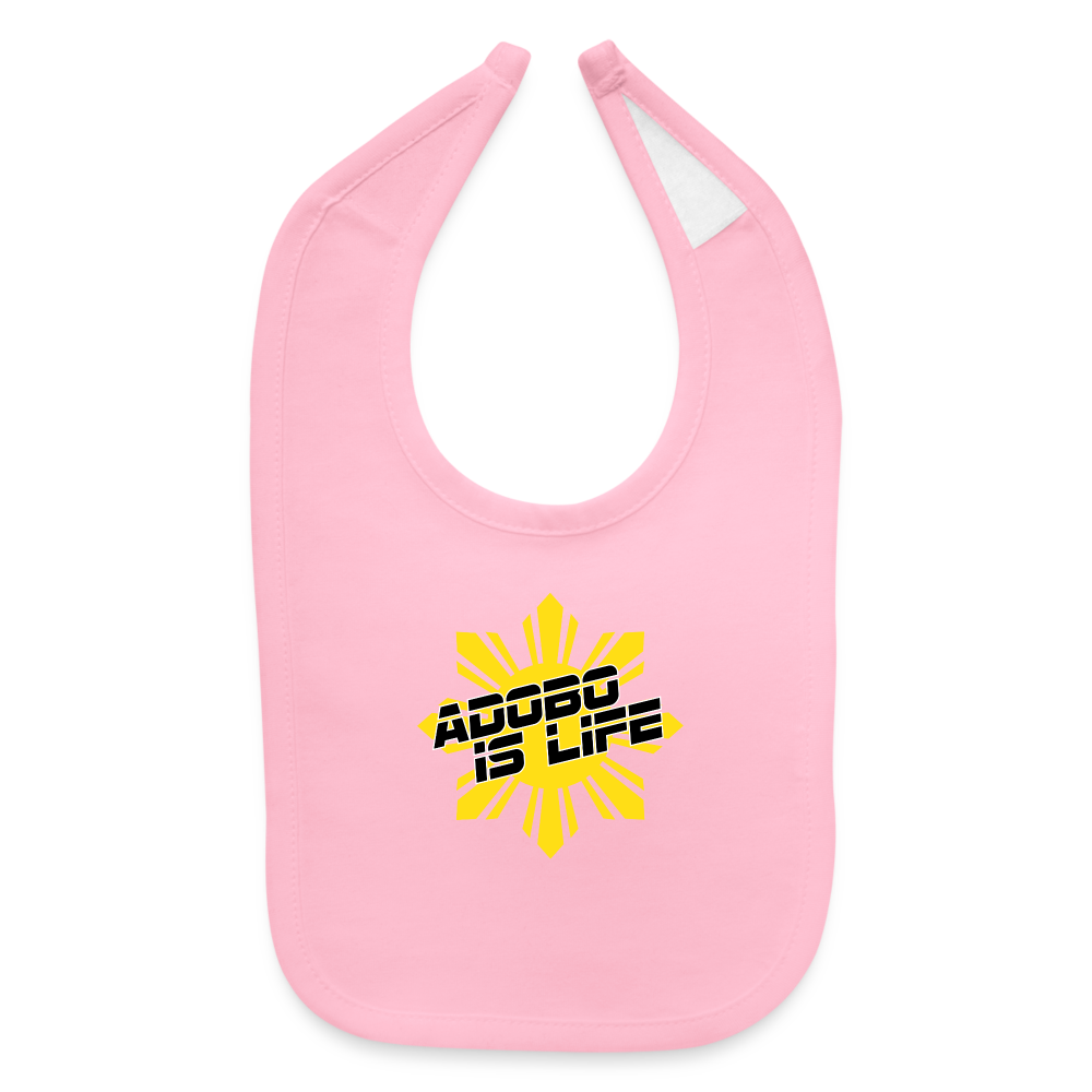Adobo Is Life Baby Bib - light pink