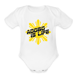 Adobo is Life Organic Short Sleeve Baby Bodysuit - white