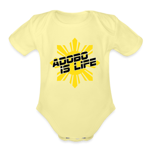 Adobo is Life Organic Short Sleeve Baby Bodysuit - washed yellow