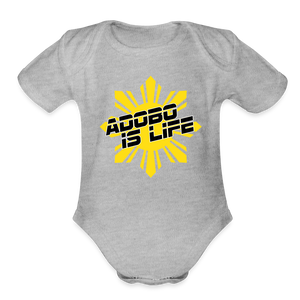 Adobo is Life Organic Short Sleeve Baby Bodysuit - heather grey
