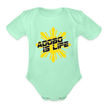 Adobo is Life Organic Short Sleeve Baby Bodysuit - light mint