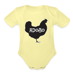 Chicken Adobo Organic Short Sleeve Baby Bodysuit - washed yellow