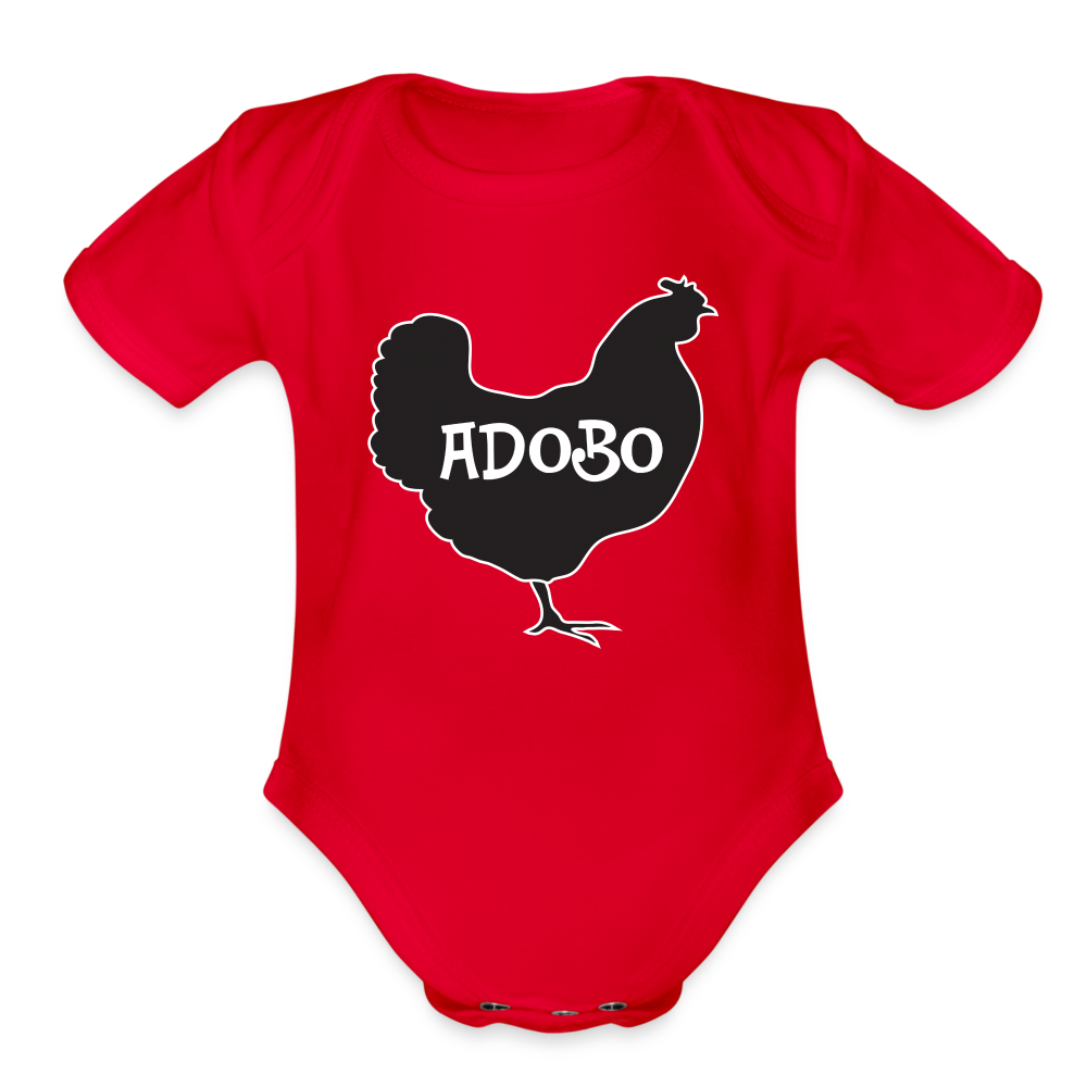 Chicken Adobo Organic Short Sleeve Baby Bodysuit - red