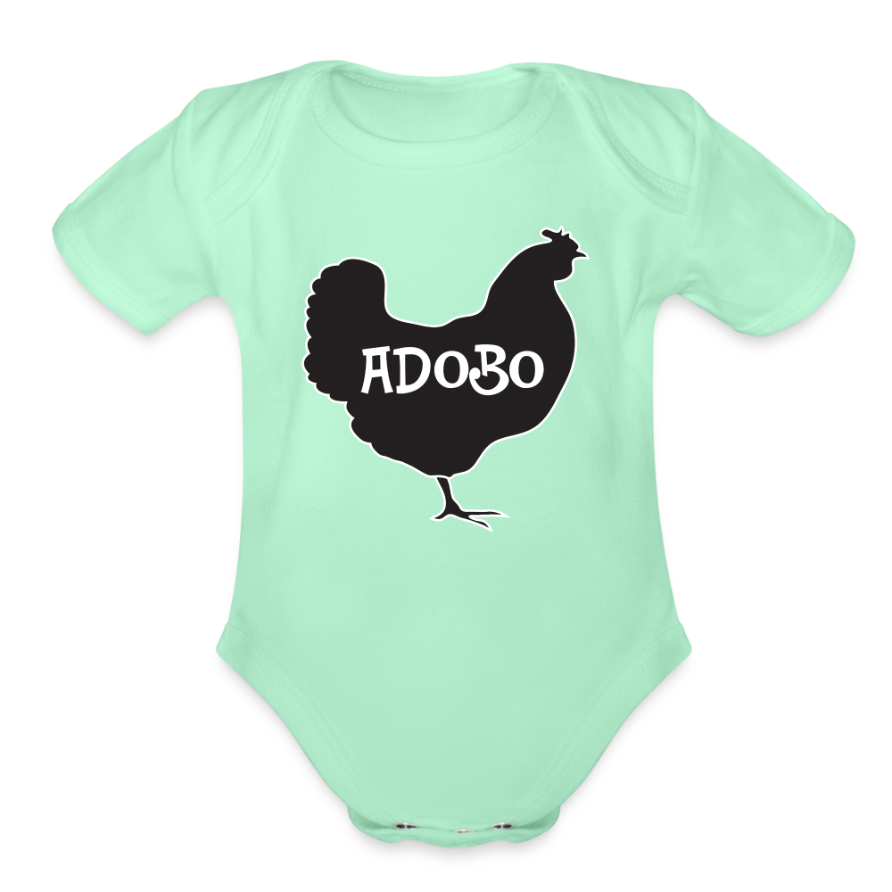 Chicken Adobo Organic Short Sleeve Baby Bodysuit - light mint