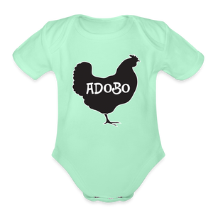 Chicken Adobo Organic Short Sleeve Baby Bodysuit - light mint