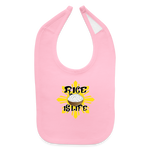 Rice is Life Baby Bib - light pink