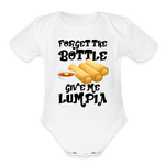 Forget the Bottle Give Me Lumpia Organic Short Sleeve Baby Bodysuit - white