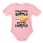 Forget the Bottle Give Me Lumpia Organic Short Sleeve Baby Bodysuit - light pink