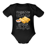 Forget the Bottle Give Me Lumpia Organic Short Sleeve Baby Bodysuit - black