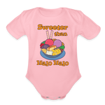 Sweeter Than Halo Halo Organic Short Sleeve Baby Bodysuit - light pink