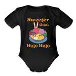 Sweeter Than Halo Halo Organic Short Sleeve Baby Bodysuit - black