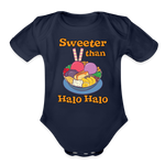 Sweeter Than Halo Halo Organic Short Sleeve Baby Bodysuit - dark navy