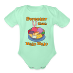 Sweeter Than Halo Halo Organic Short Sleeve Baby Bodysuit - light mint
