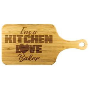 I'm a Kitchen Love Baker Bamboo Cutting Board with Handle